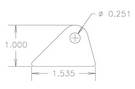 4130 1/8" THK, 1/4" HOLE, 11/16" HT, STRAIGHT CHASSIS TAB - QTY 4